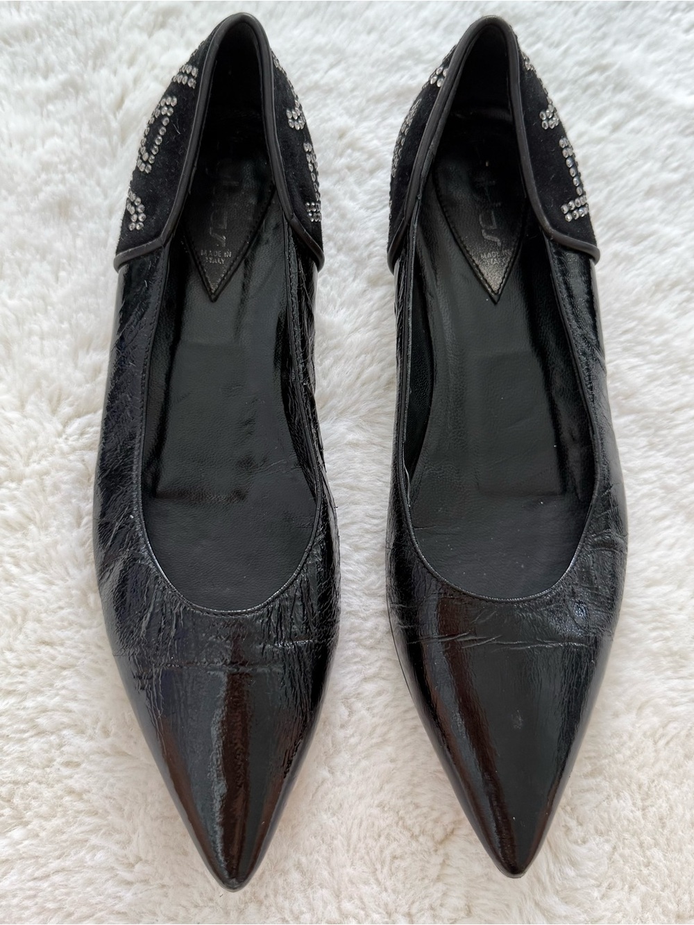 Byblos women flat patent leather flat shoes size 37 EU